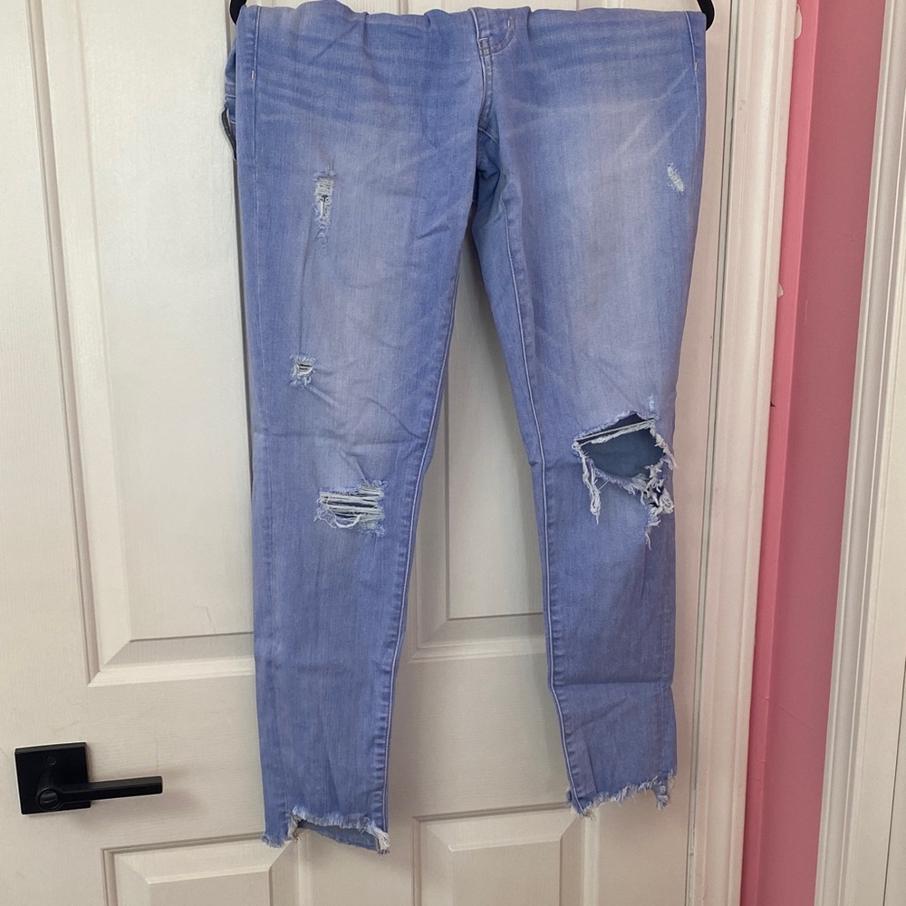 American Eagle Outfitters Light Blue Distressed Jeggings